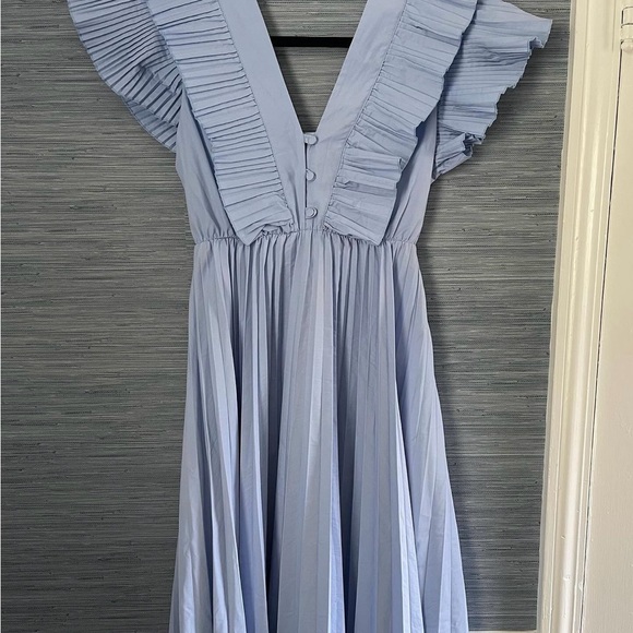 B. Yu Blue V neck mini dress - Picture 2 of 2